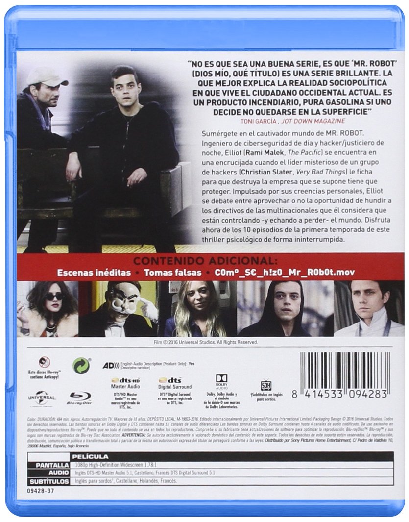 Mr. Robot Season 1 DVD - Award-Winning Cyber Thriller TV Series | Perfect for Tech Enthusiasts & Psychological Drama Fans