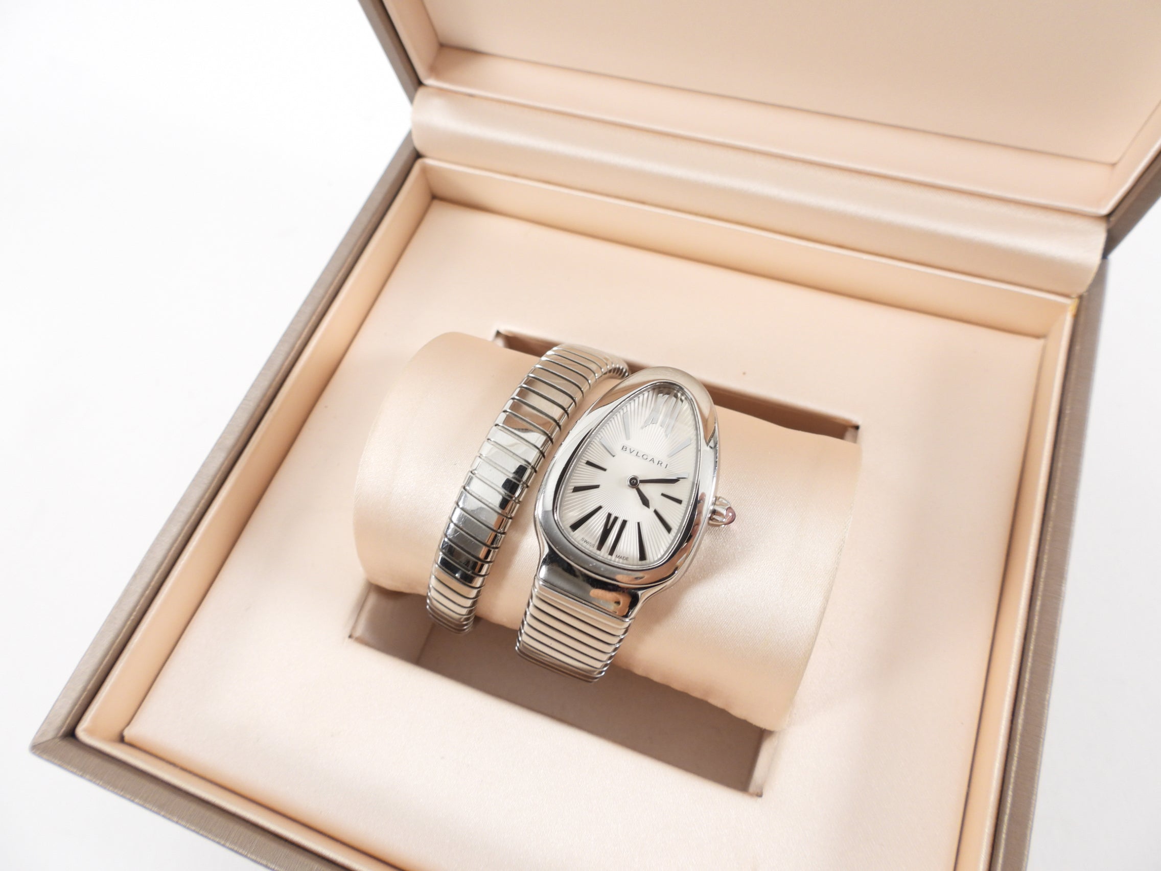 Bvlgari Serpenti Tubogas Stainless Steel Watch for Women - Luxury Italian Timepiece with Snake Design - Perfect for Formal Events, Business Meetings & Special Occasions