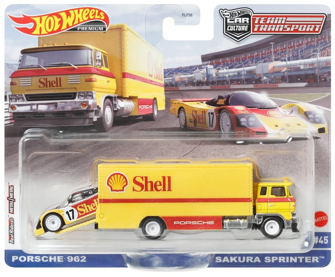 Hot Wheels Porsche 962 Sakura Sprinter Team Transport Die-Cast Car - Collectible Racing Toy for Kids & Adults - Perfect for Display, Play & Racing Scenes
