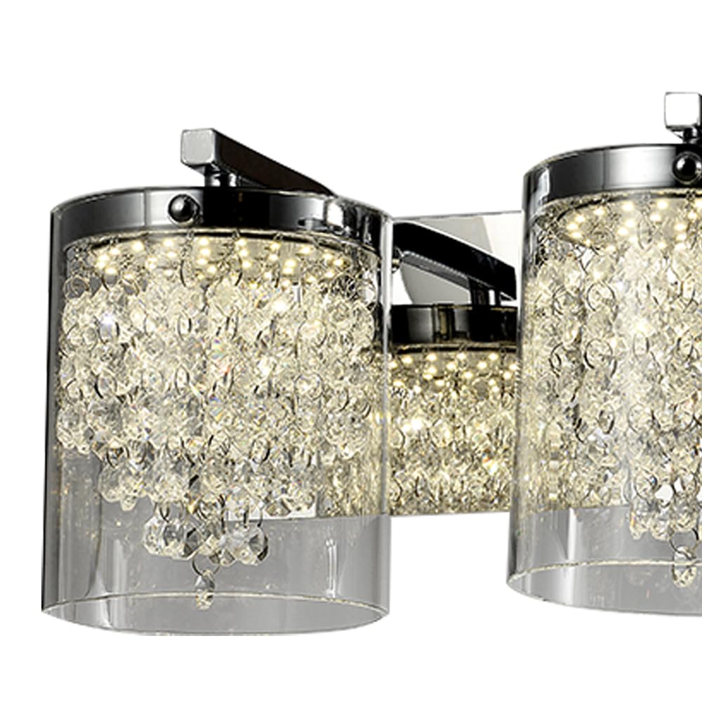 ZP88 Modern 3-Light LED Bathroom Vanity Light Fixture - Brushed Chrome Finish - Perfect for Bathroom, Powder Room & Dressing Area Makeup Lighting
