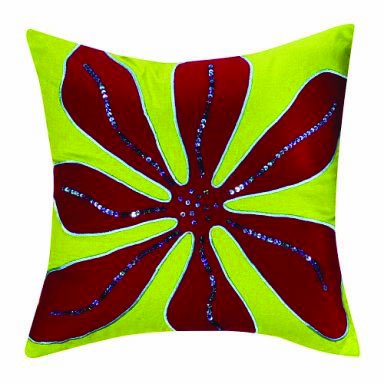 Bacati Valley of Flowers Floral Embroidery Decorative Throw Pillow Cover - Bohemian Home Decor for Living Room, Bedroom & Sofa