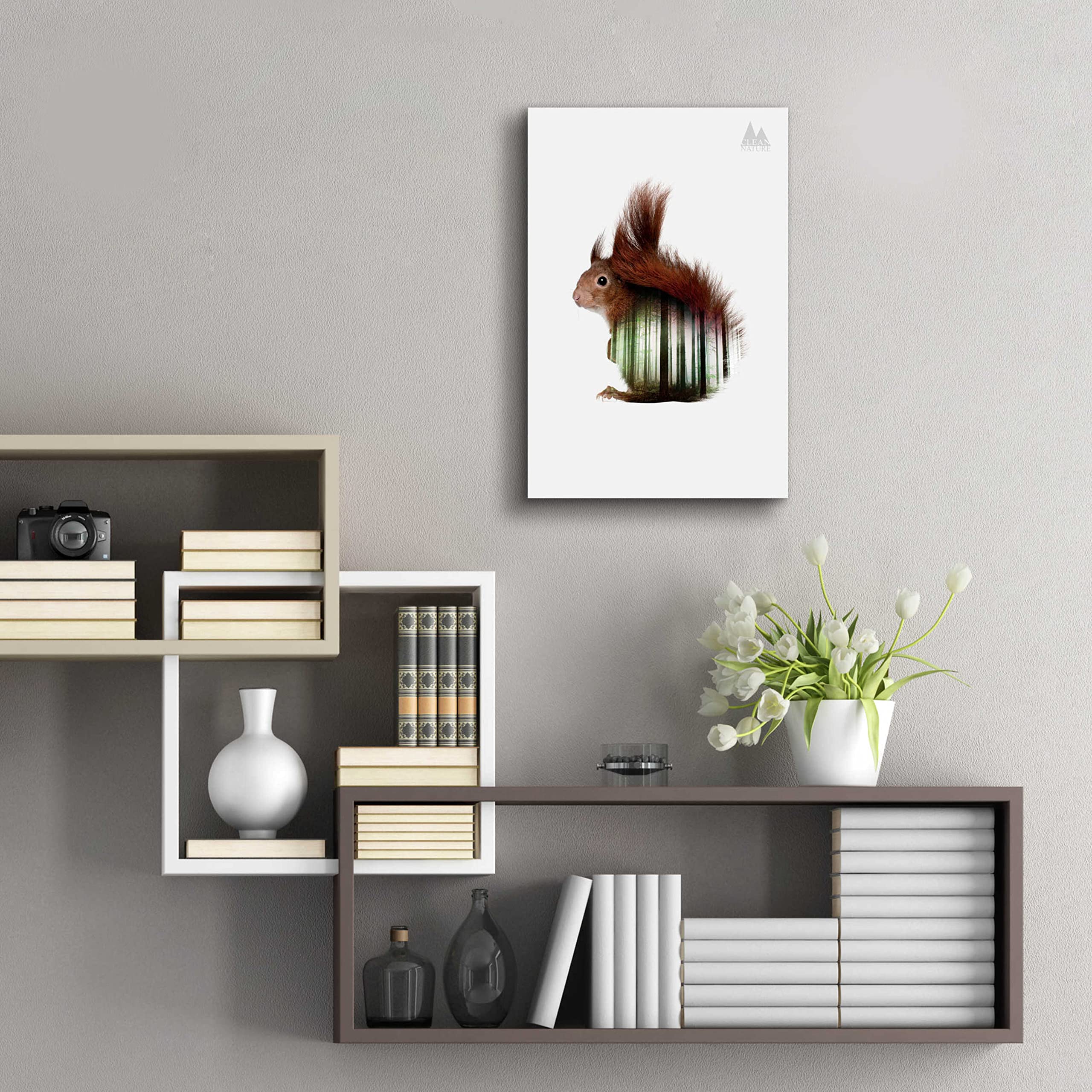 Epic Art 'Squirrel' by Clean Nature - Premium Acrylic Glass Wall Decor, 16x24 Inches - Perfect for Living Room, Bedroom & Office Decor