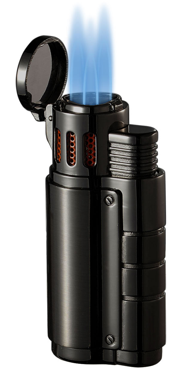 Premium Visol Champ Triple Torch Cigar Lighter - Matte Black Finish | Windproof Butane Lighter for Cigars, Cigarettes & Outdoor Use | Perfect for Smoking Enthusiasts & Gifts