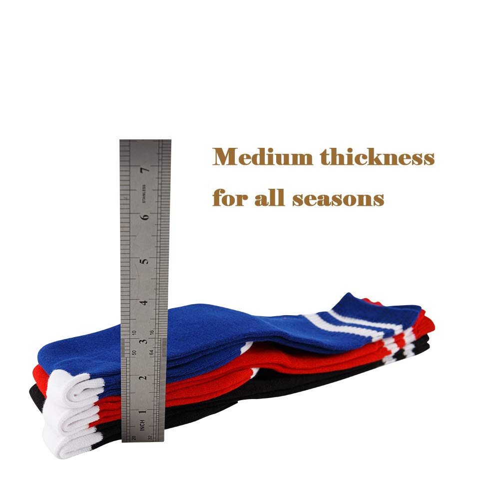 Kids Knee High Soccer Socks - Soft Cotton Athletic Socks for Boys & Girls (Toddlers to Teens) - Perfect for Sports, School & Everyday Wear