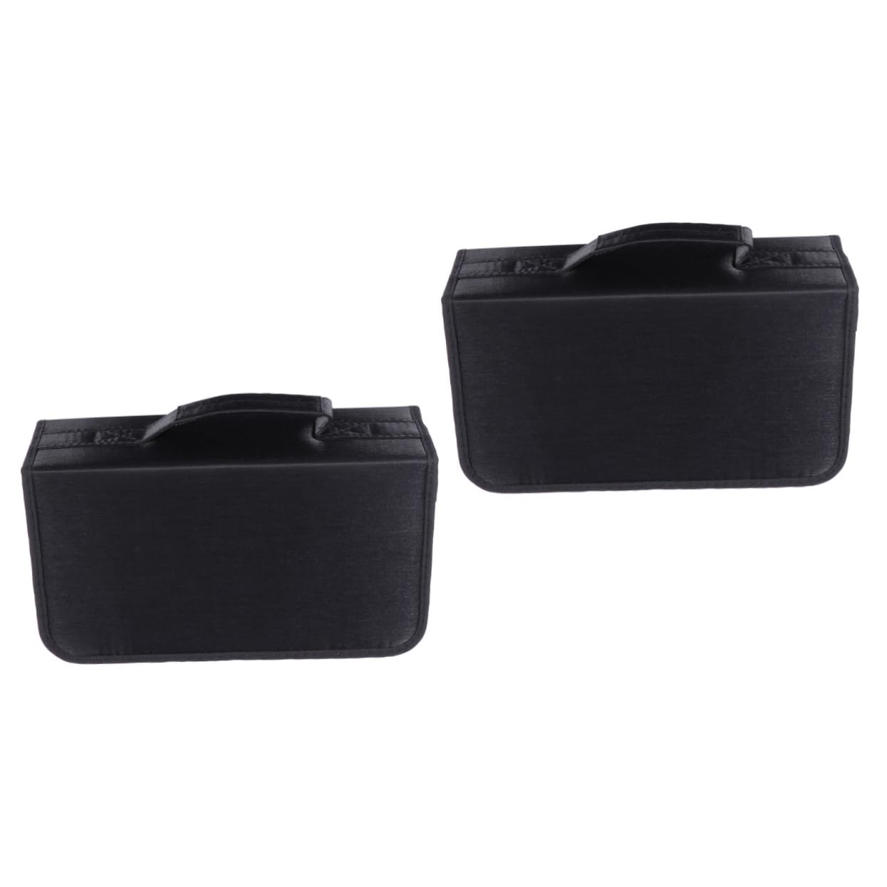 2-Pack 128 Capacity DVD/CD Storage Cases - Thickened Cloth Binder Sleeves with Wallet Design for Home, Car & Travel Organization - Perfect for Movie Collections, Music CDs & Game Discs