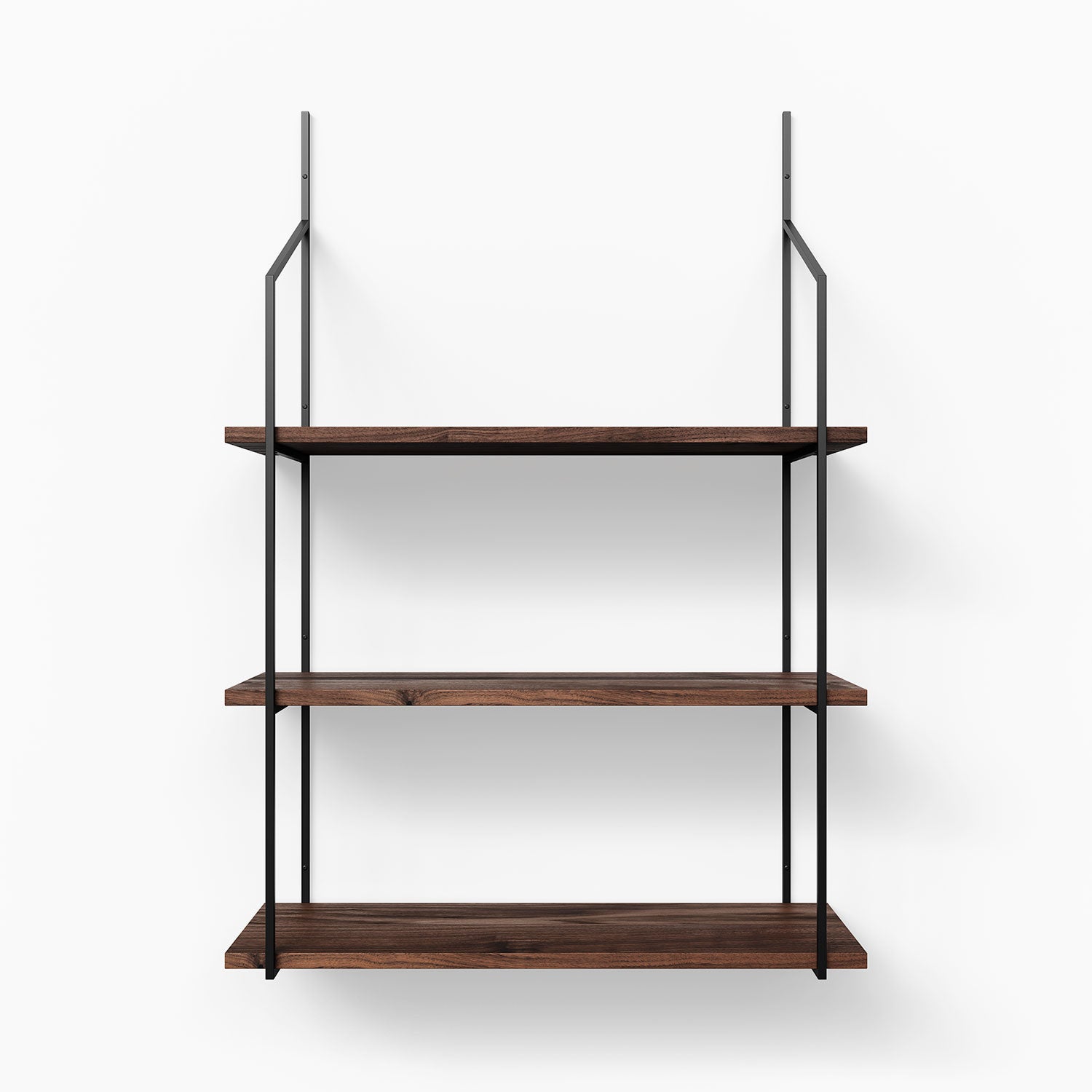 Verne Walnut 3-Tier Wooden Shelf - Rustic Home Decor for Living Room, Bedroom & Bathroom Storage