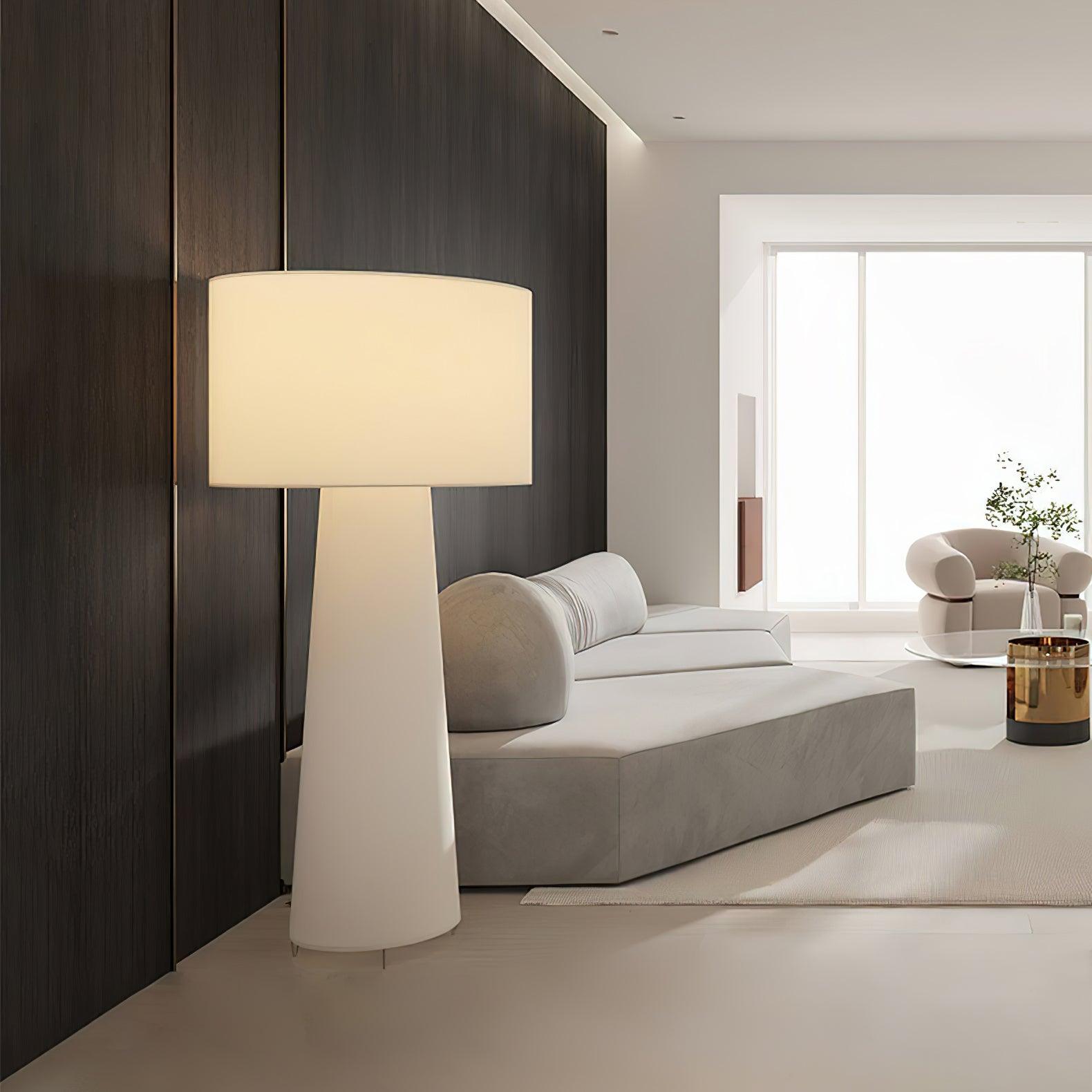 Modern Column Fabric Floor Lamp - Elegant Standing Light for Living Room, Bedroom & Office - Perfect for Reading, Relaxing & Ambient Lighting