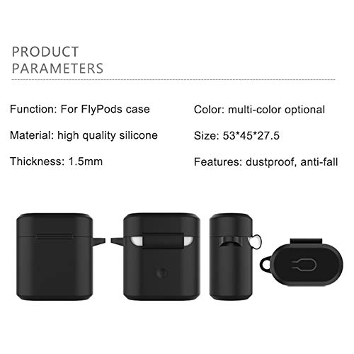Premium Silicone Protective Case for Huawei Honor FlyPods Pro/Freebuds 2 Pro - Light Blue with Metal Carabiner Hook - Durable Earbuds Cover for Sports, Travel & Daily Use