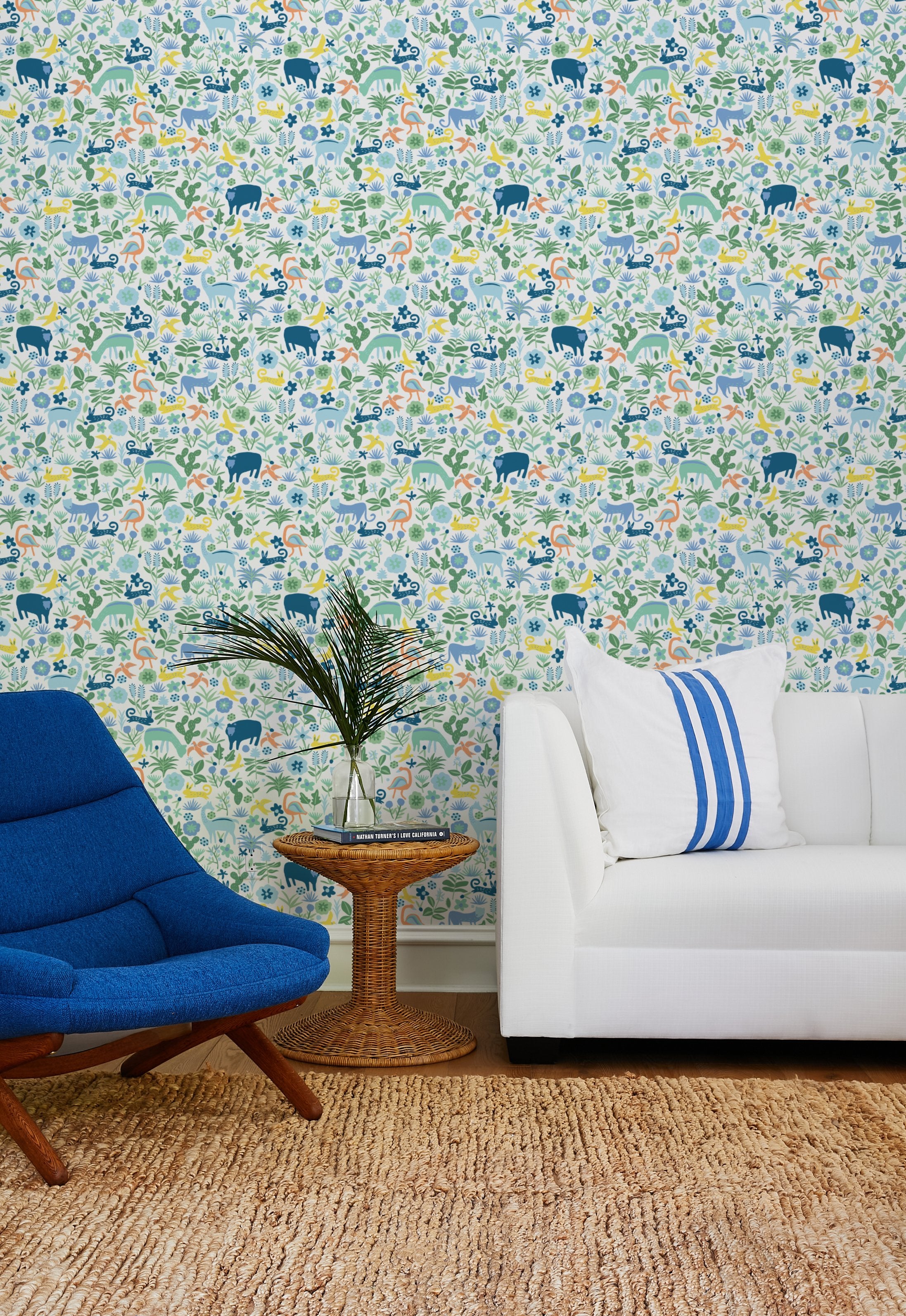 Tea Collection 'Menagerie' Wallpaper - Spring Green Floral Design for Nursery, Bedroom & Living Room Decor