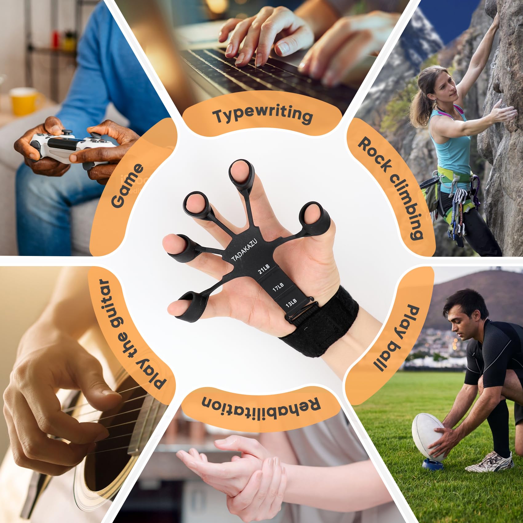Grip Strength Trainer - Hand Grip Strengthener for Therapy, Arthritis Pain Relief, Forearm & Hand Strengthening, Finger Stretcher - Ideal for Athletes, Musicians & Office Workers
