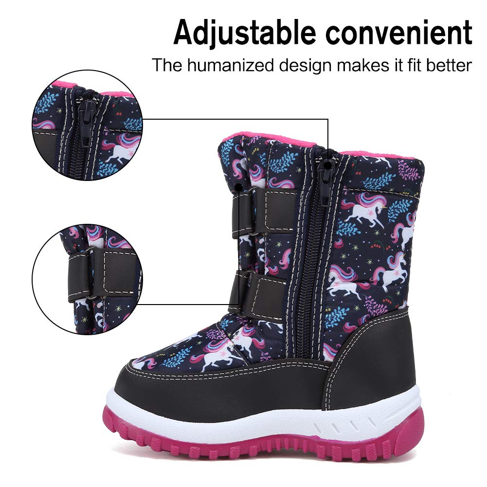 EQUICK Waterproof Winter Snow Boots for Boys & Girls - Lightweight Kids Boots with Warm Fur Lining (Toddler/Little Kid/Big Kid) - Perfect for Outdoor Play & Cold Weather Activities