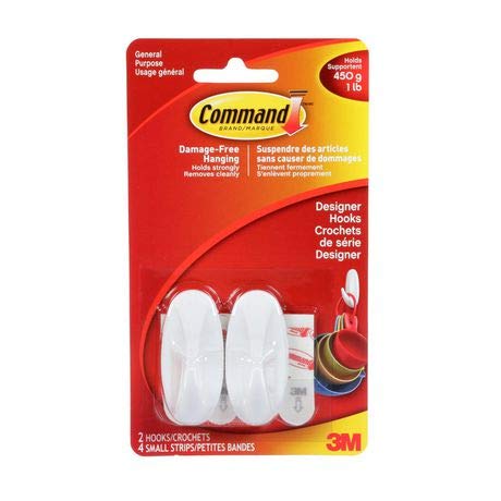 Command Small Designer Hooks - 8 Pack, Damage-Free Wall Hooks for Hanging Pictures, Keys, Towels & Home Decor - Perfect for Apartments, Dorms & Rentals