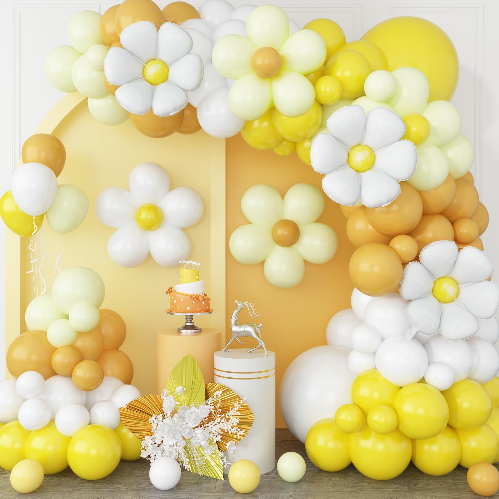 Yellow Daisy Balloon Arch Kit for Birthday & Baby Shower Decor