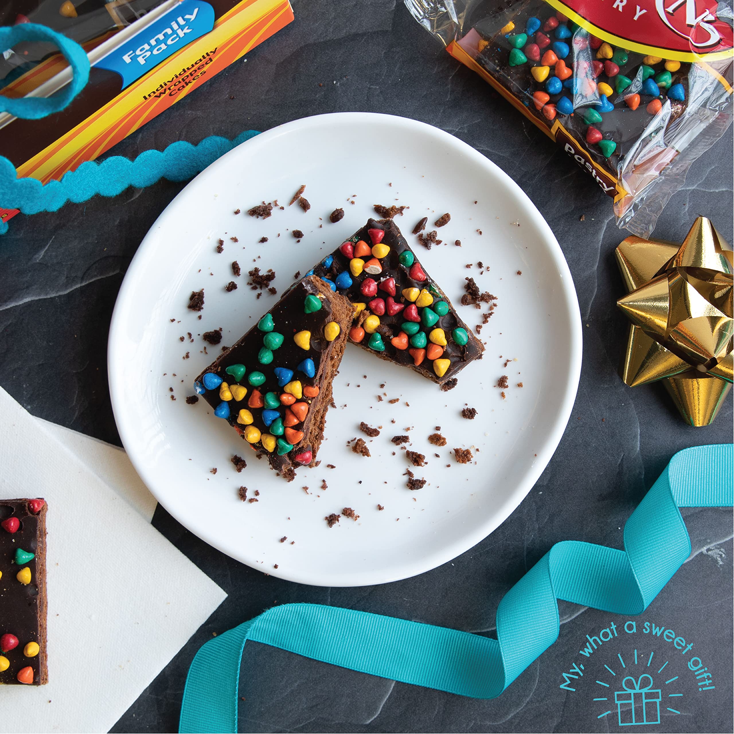 Delicious Confetti Brownie Snacks - 1.5 Oz Individually Wrapped (80 Count) | Nut Free & Dairy Free Treats by Stern's Bakery | Perfect for Office Snacks, School Lunches, Birthday Parties & Afternoon Tea