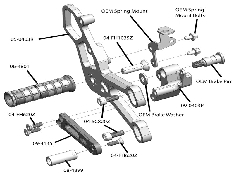 Yamaha R3 GP Shift Rearset - High Performance Rearset Footpegs for Yamaha R3 Motorcycle - Perfect for Racing, Track Days & Aggressive Street Riding