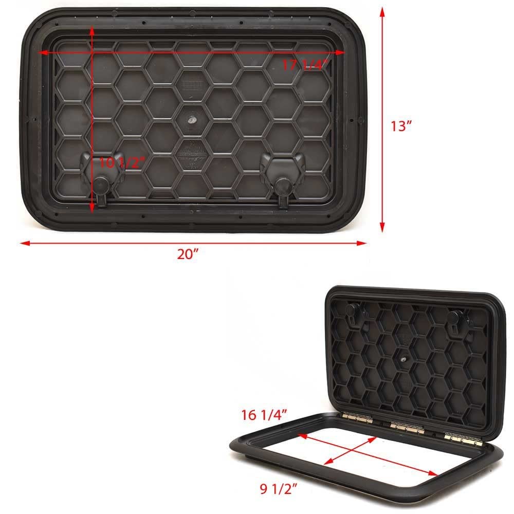 Jim Black Boat Deck Hatch 581-1320-09 | 13 x 20 Inch Marine-Grade Waterproof Hatch for Boats, Yachts & RVs | Durable UV-Resistant ABS Plastic | Ideal for Deck Access, Storage & Ventilation