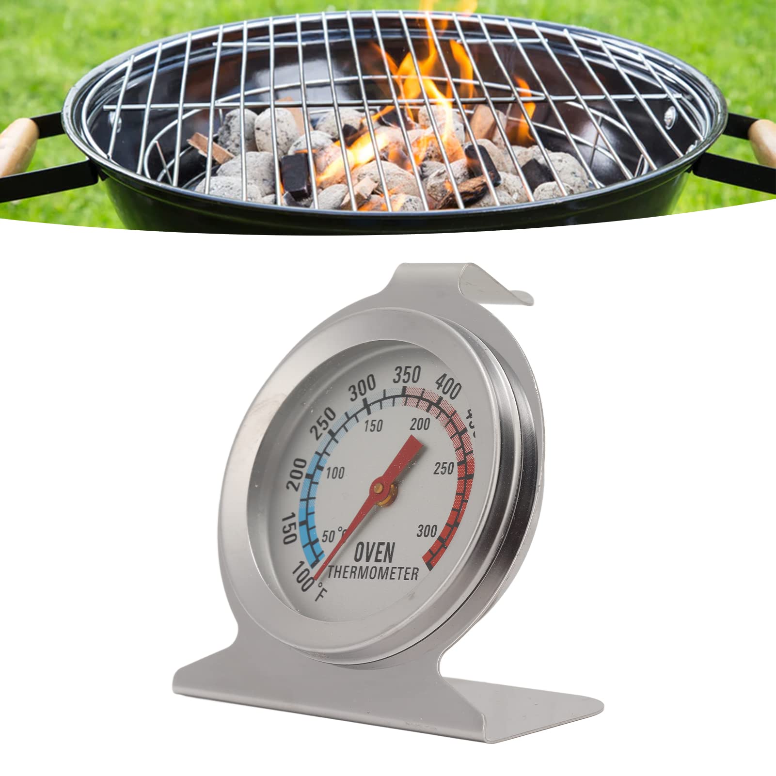 1.97×2.36in Stainless Steel Oven Thermometer for Electric & Gas Ovens - Instant Read Cooking Thermometer with Single Scale (50-300°C/100-600°F) - Perfect for Baking, Grilling, Roasting & Kitchen Temperature Monitoring