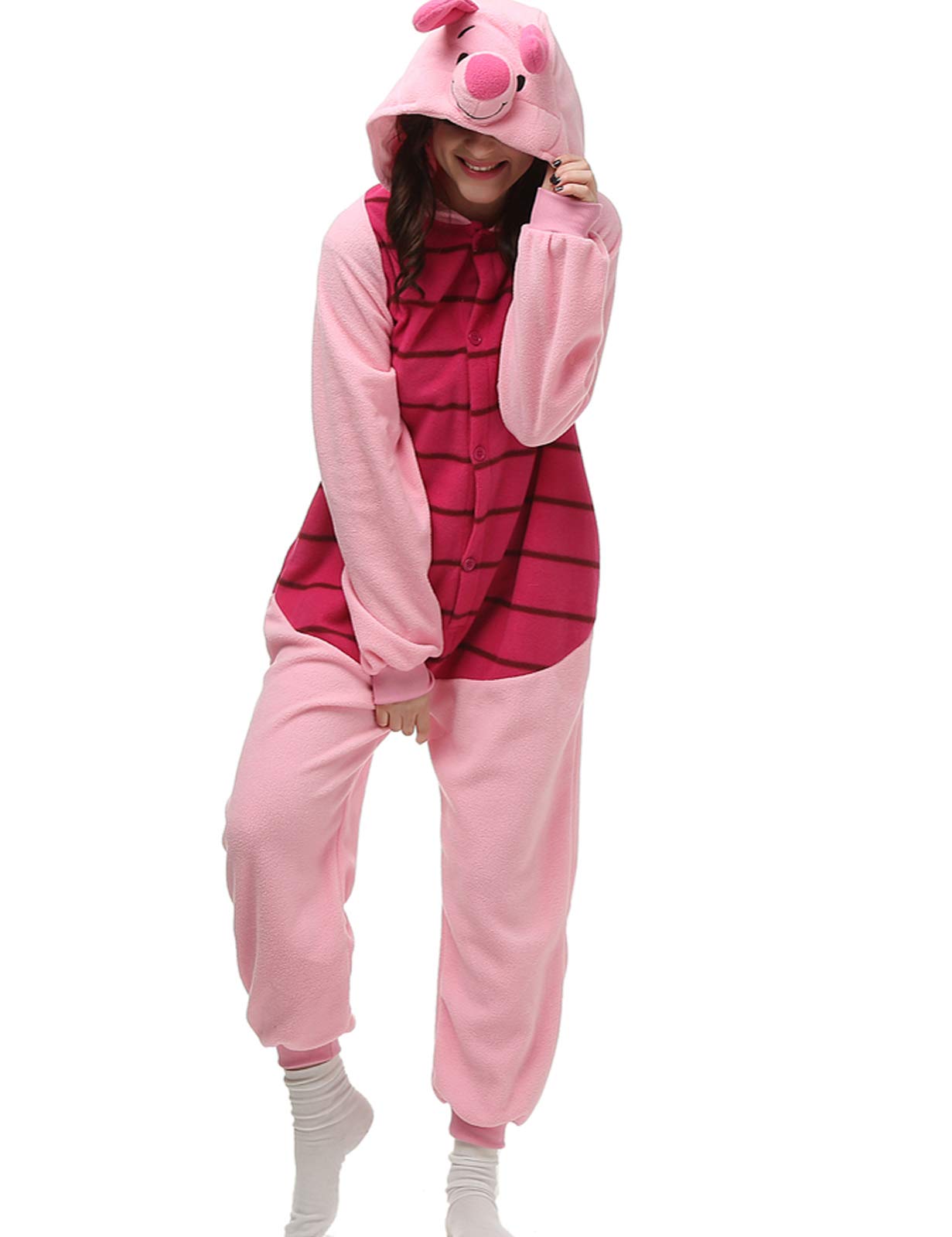 Adorable Piglet Onesie Costume for Adults & Teens - Soft Animal Pajamas for Men & Women | Perfect for Halloween, Cosplay, Sleepwear & Loungewear