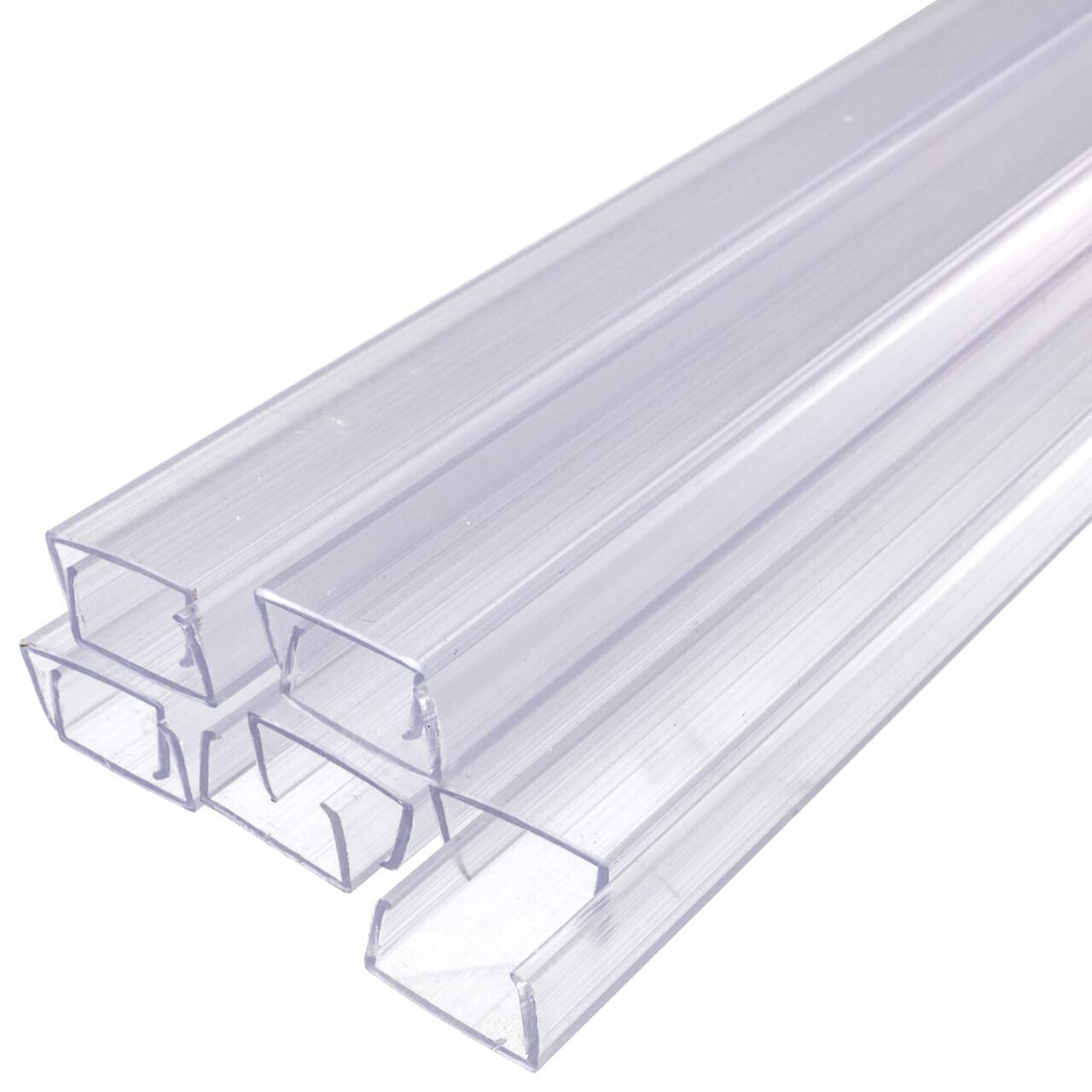 24 Inch RGB Color Changing LED Strip Light Mounting Track - Clear PVC Channel (10 Pack) - 120V for Home Theater, Gaming Room & Bedroom Lighting