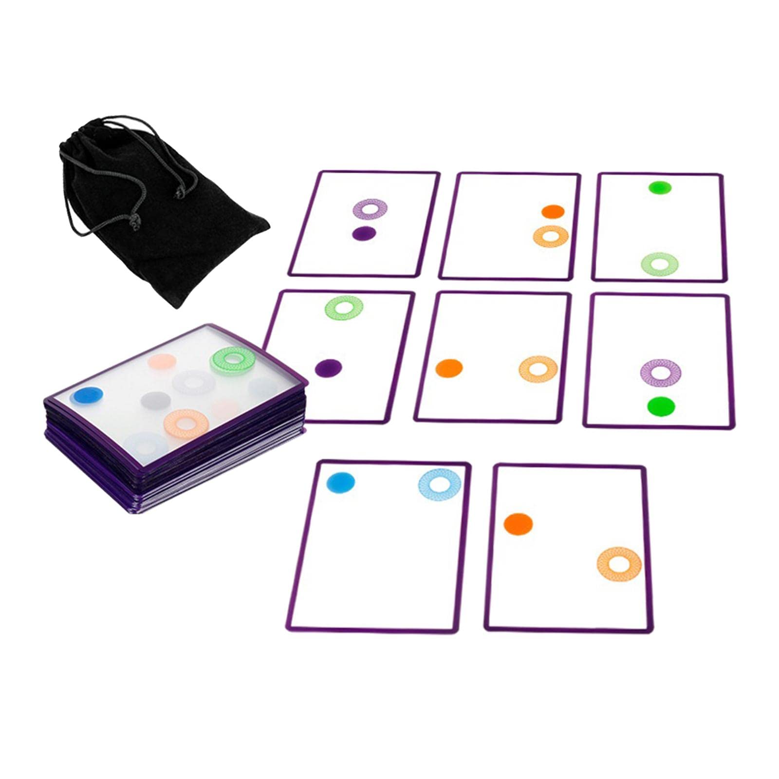 Montessori Overlap Card Swish Toy Set - Educational Spatial & Logical Thinking Development Game for Teens & Adults (Black/Purple) - Perfect for Family Game Nights, Classroom Activities & Cognitive Skill Building