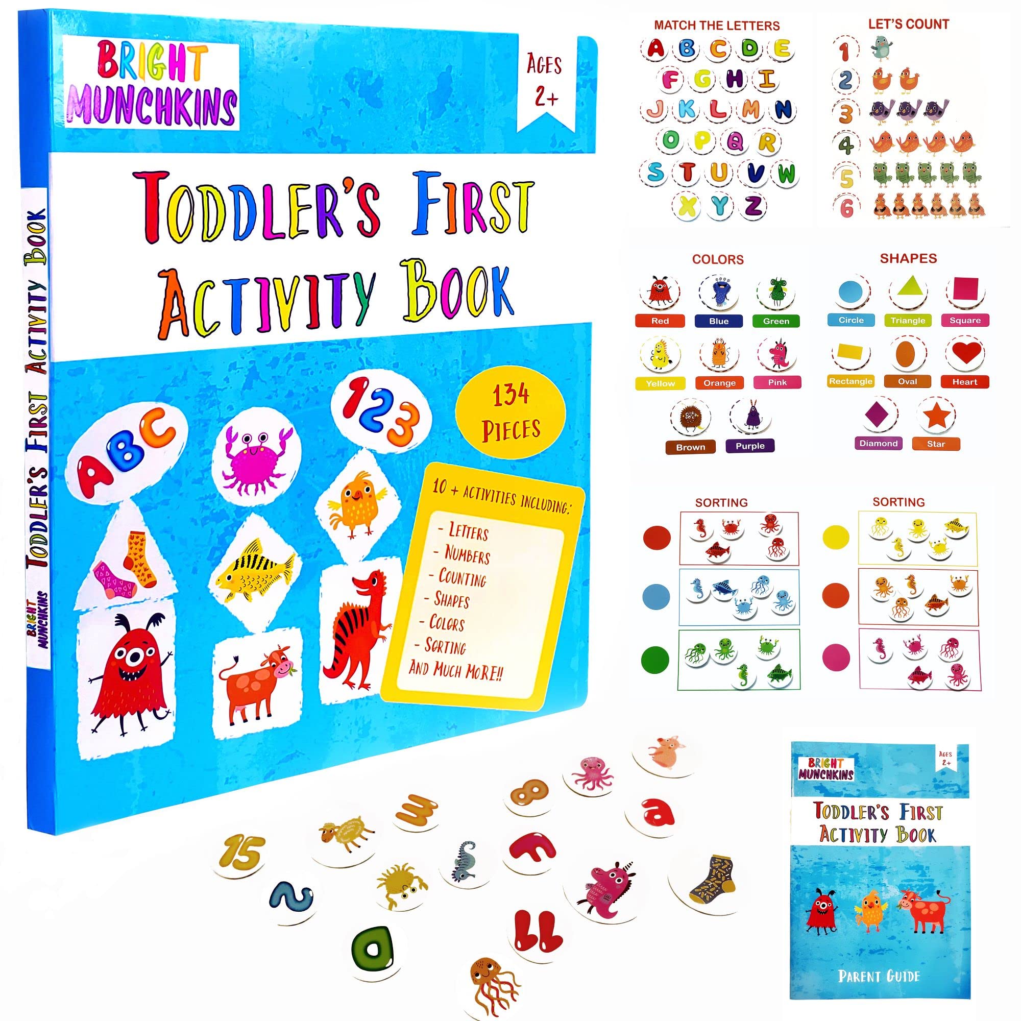 Toddler Busy Book for Ages 2-4 - Montessori Preschool Learning Activities with 134 Pieces & 10+ Educational Games | Sensory Toys for Autism & Early Childhood Development | Perfect for Travel, Home & Classroom Use