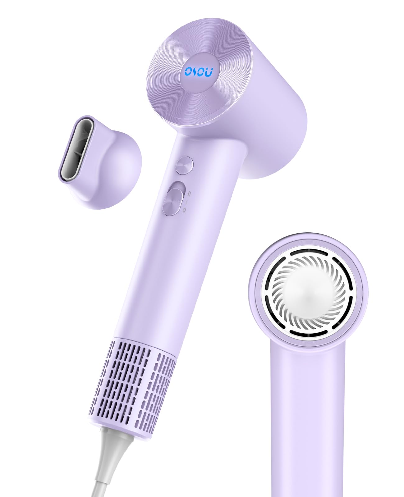 OSOU Professional 1200W Ionic Hair Dryer - 110,000 RPM High-Speed Blow Dryer with 360° Rotating Nozzle, Low Noise Travel & Home Hair Dryer for Women & Men (Purple) - Perfect for Salon-Quality Styling at Home, Travel & Daily Use