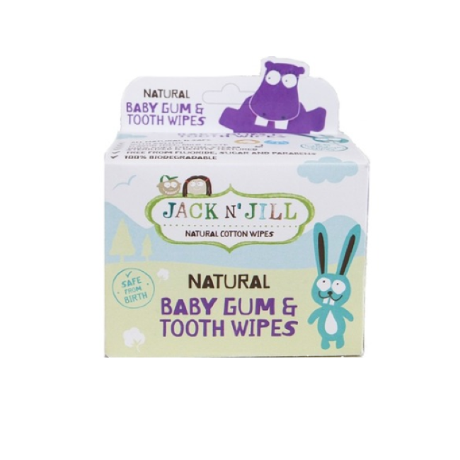 Jack & Jill Natural Baby Gum and Tooth Wipes - Gentle Dental Care for Infants & Toddlers - Perfect for Teething, Oral Hygiene & On-the-Go Cleaning