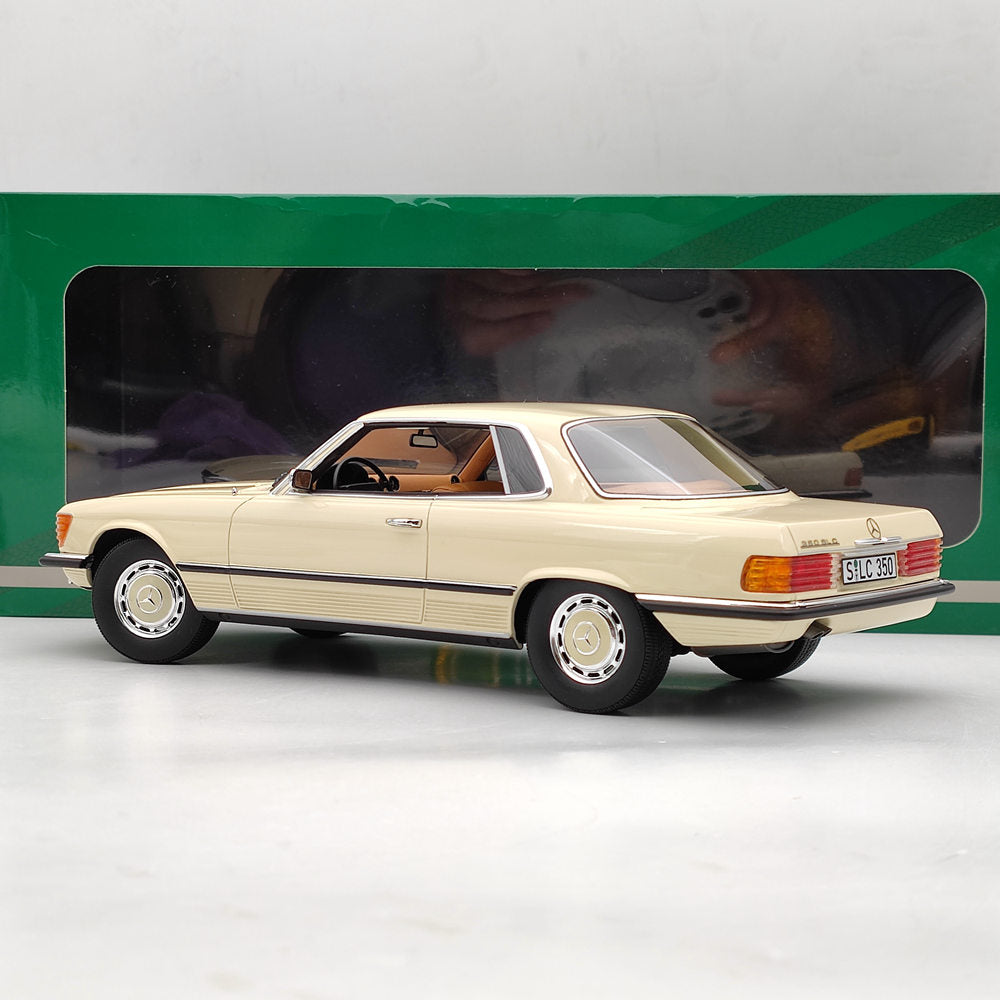 1:18 Scale Mercedes Benz 350 SLC W107 1973 Limited Edition White Resin Model Car - Collectible Diecast for Display, Gifts & Car Enthusiasts