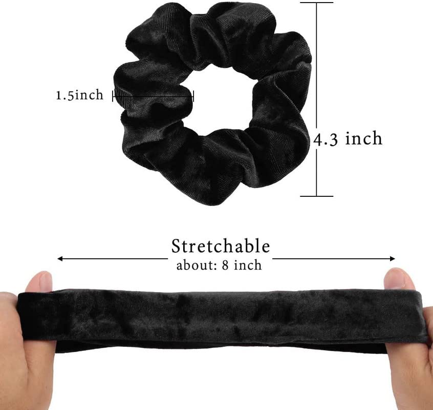 Velvet Scrunchies for Women - 12 Pack Multicolor Hair Ties for Everyday & Party Use
