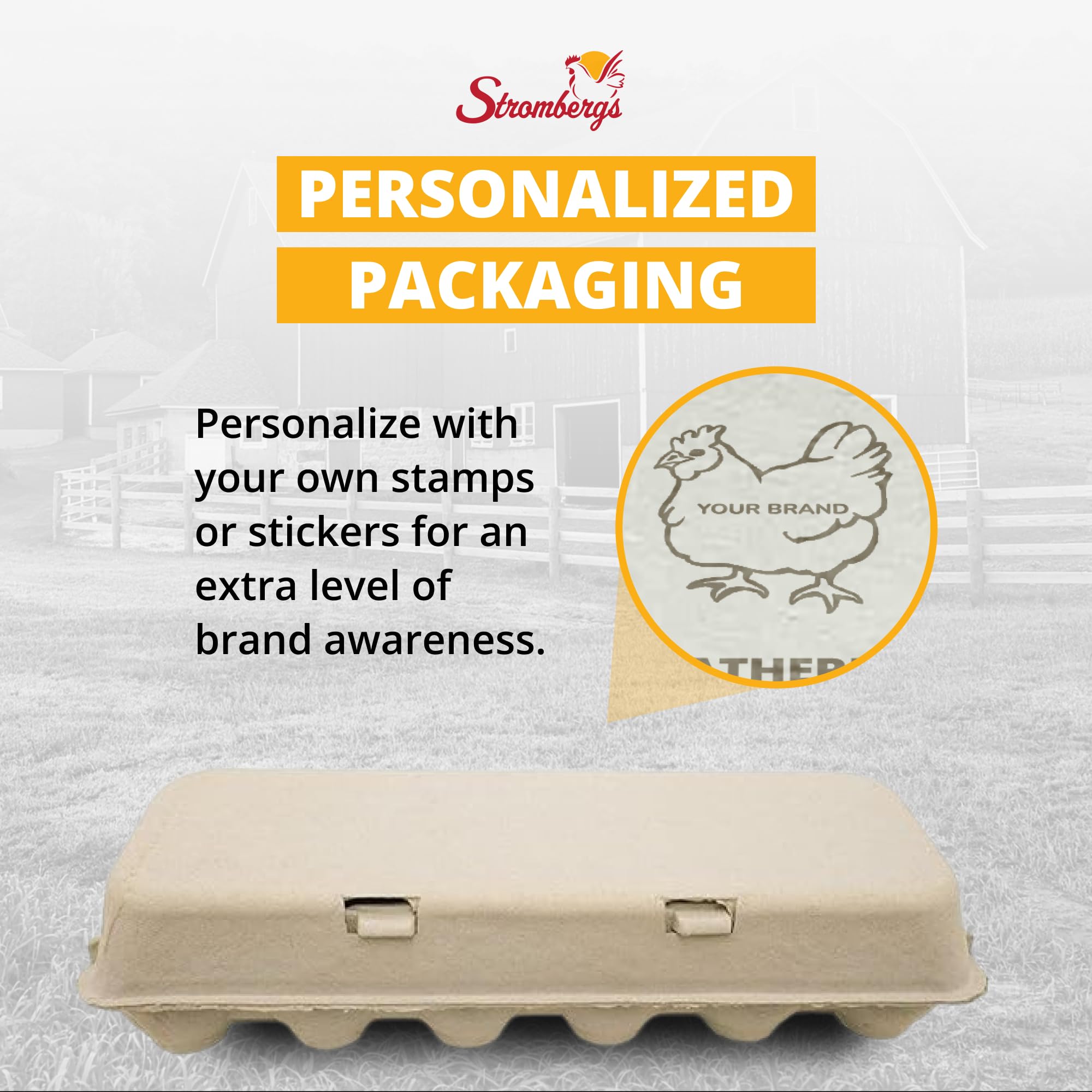 Eco-Friendly Large Blank Flat Top Chicken Egg Cartons - 200 Pack, Made from Recycled Materials, Biodegradable & Customizable for Farmers, Crafters | Perfect for Farm Fresh Eggs, DIY Crafts & Sustainable Packaging