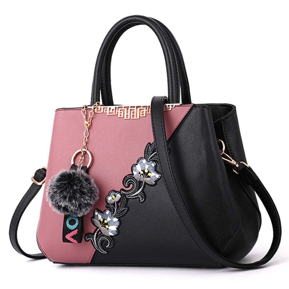 Elegant ELDA Women's Embroidery Top Handle Satchel Purse - Stylish Shoulder Bag & Tote for Work, Travel & Daily Use | Fashionable Ladies Handbag Collection