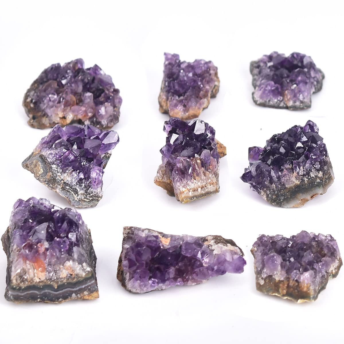 Natural Raw Amethyst Geode Clusters (1.8 Lbs, 1-2 Inch) - JIC Gem Purple Healing Crystal Stones for Meditation, Witchcraft & Home Decor - Specimen Grade Amethyst for Spiritual Healing & Energy Work