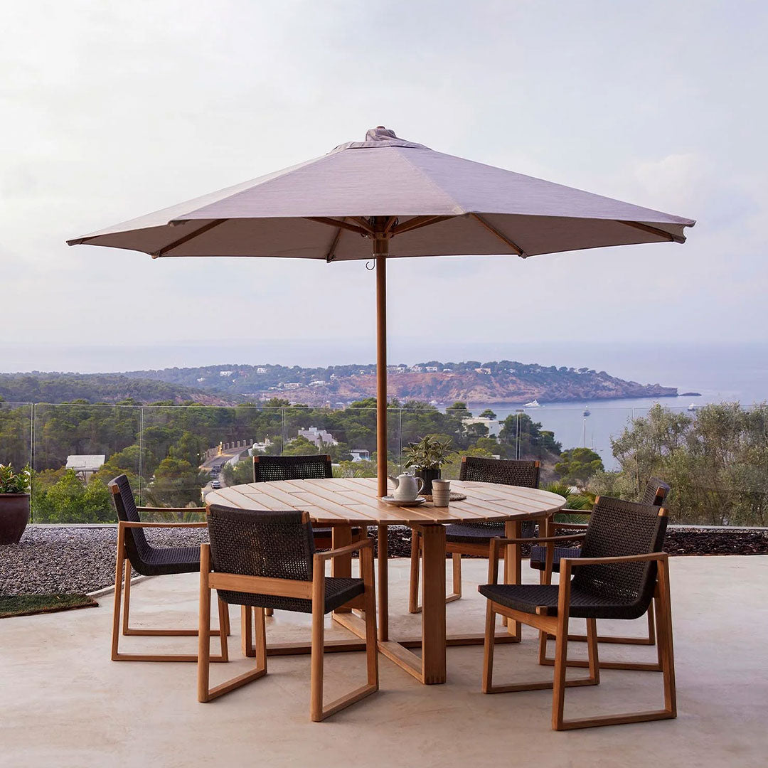 Classic Cane Line Design Team Parasol - Stylish Outdoor Umbrella for Patio, Garden, and Beach Use