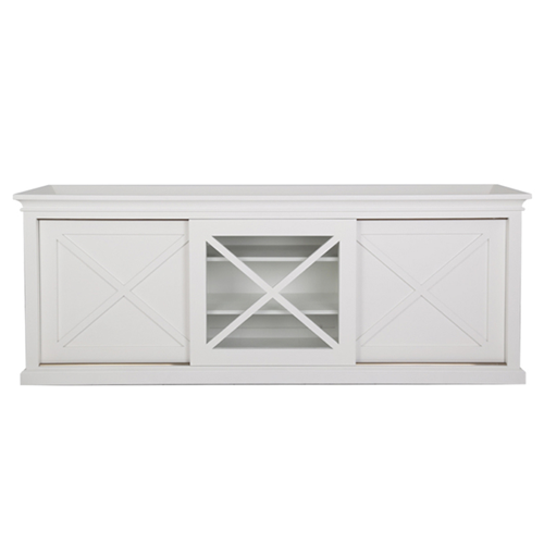 Havana White Modern TV Stand with Storage - 2100 Entertainment Unit for Living Room, Bedroom & Home Theater