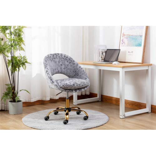 Velvet Desk Chair for Home Office - Modern Swivel Task Chair for Bedroom & Study