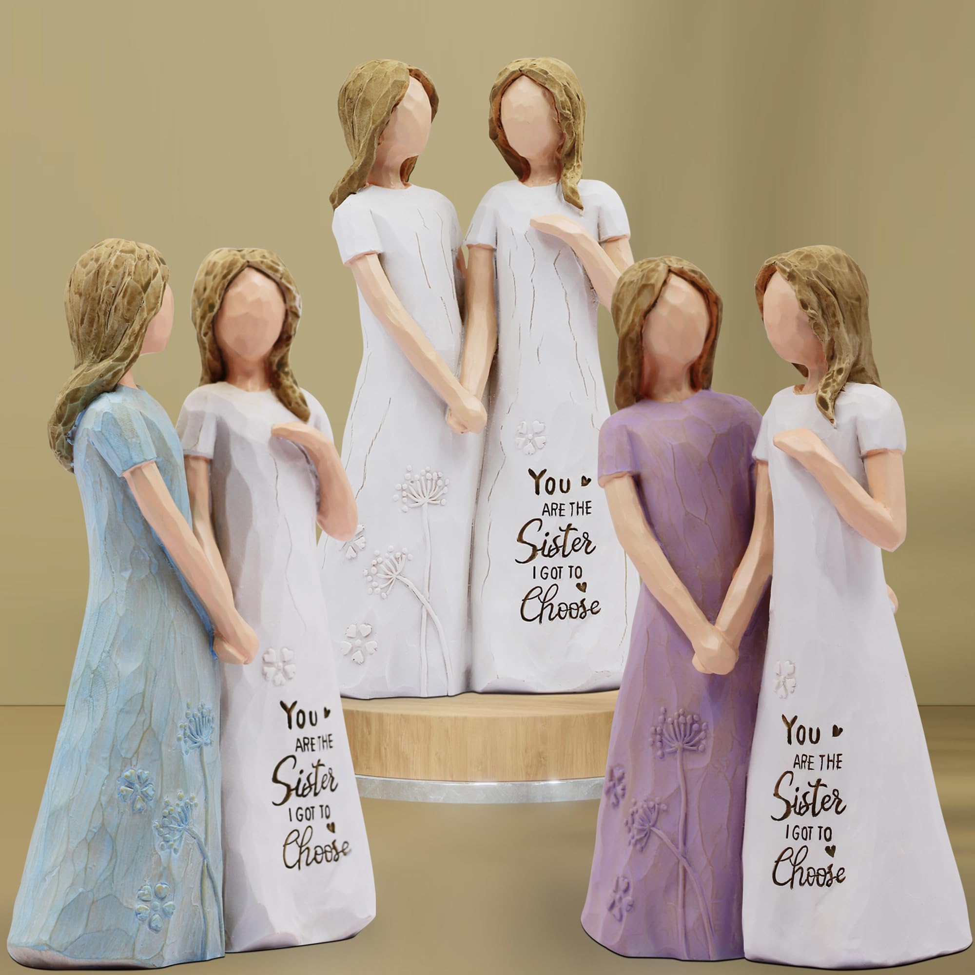 BORLESTA Hand-Painted Best Friend Figurine - Unique Birthday Gift for Women, Thoughtful Friendship Present for Sister & Bestie - Perfect for Home Decor, Office Desk, or Special Occasion Gift Giving