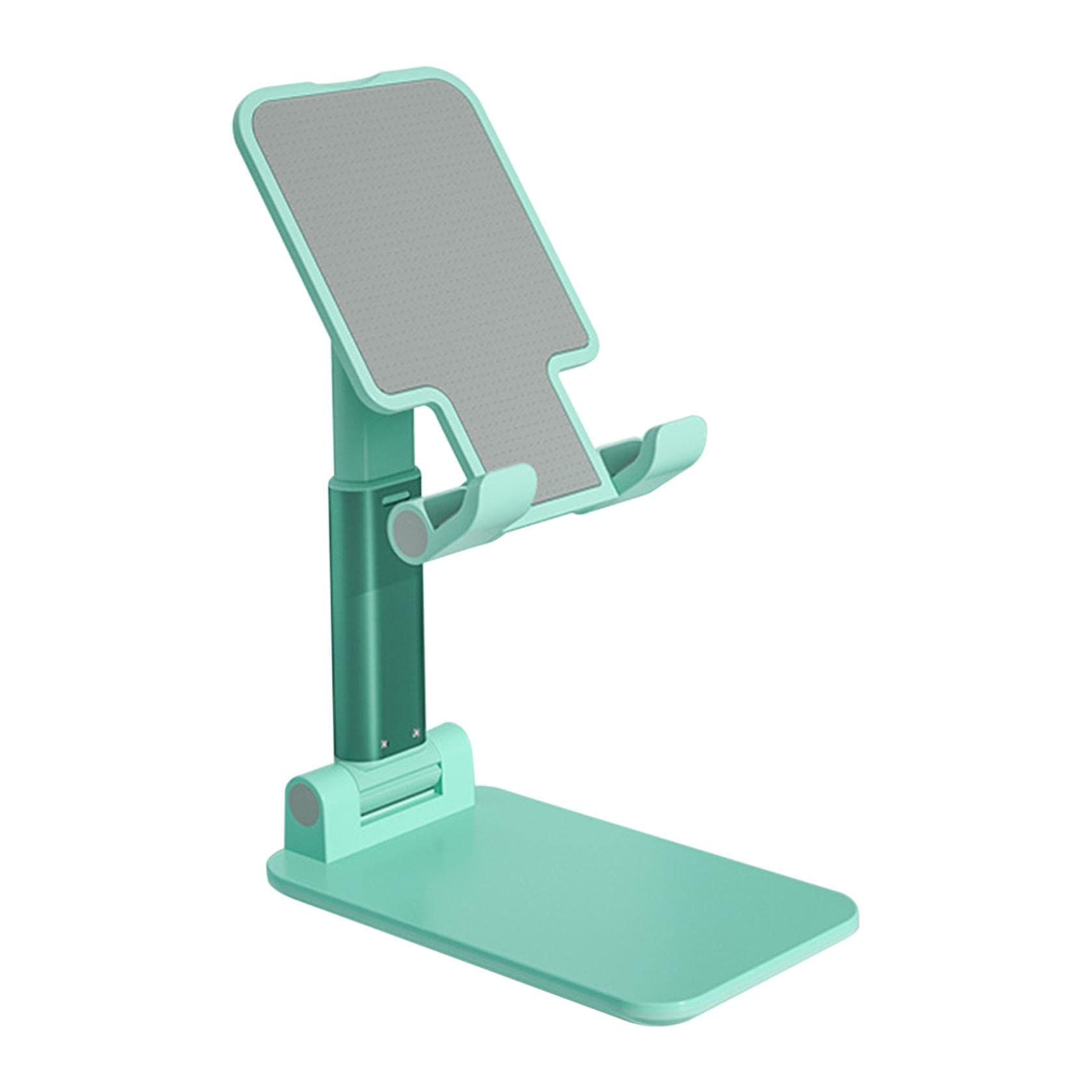 Adjustable Multifunctional Cell Phone Stand - Foldable Desktop & Tablet Holder, Universal Phone Mount with Anti-Slip Base for iPhone, Samsung, All Smartphones | Perfect for Office, Bedside, Kitchen & Travel (Green)