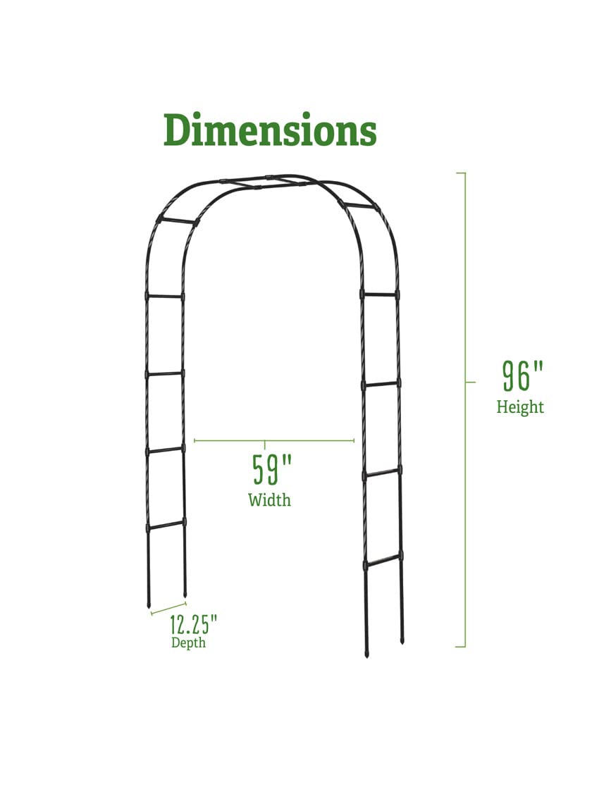 Sturdy Titan Arch Arbor Garden Trellis for Climbing Plants, Vines & Flowers - 96