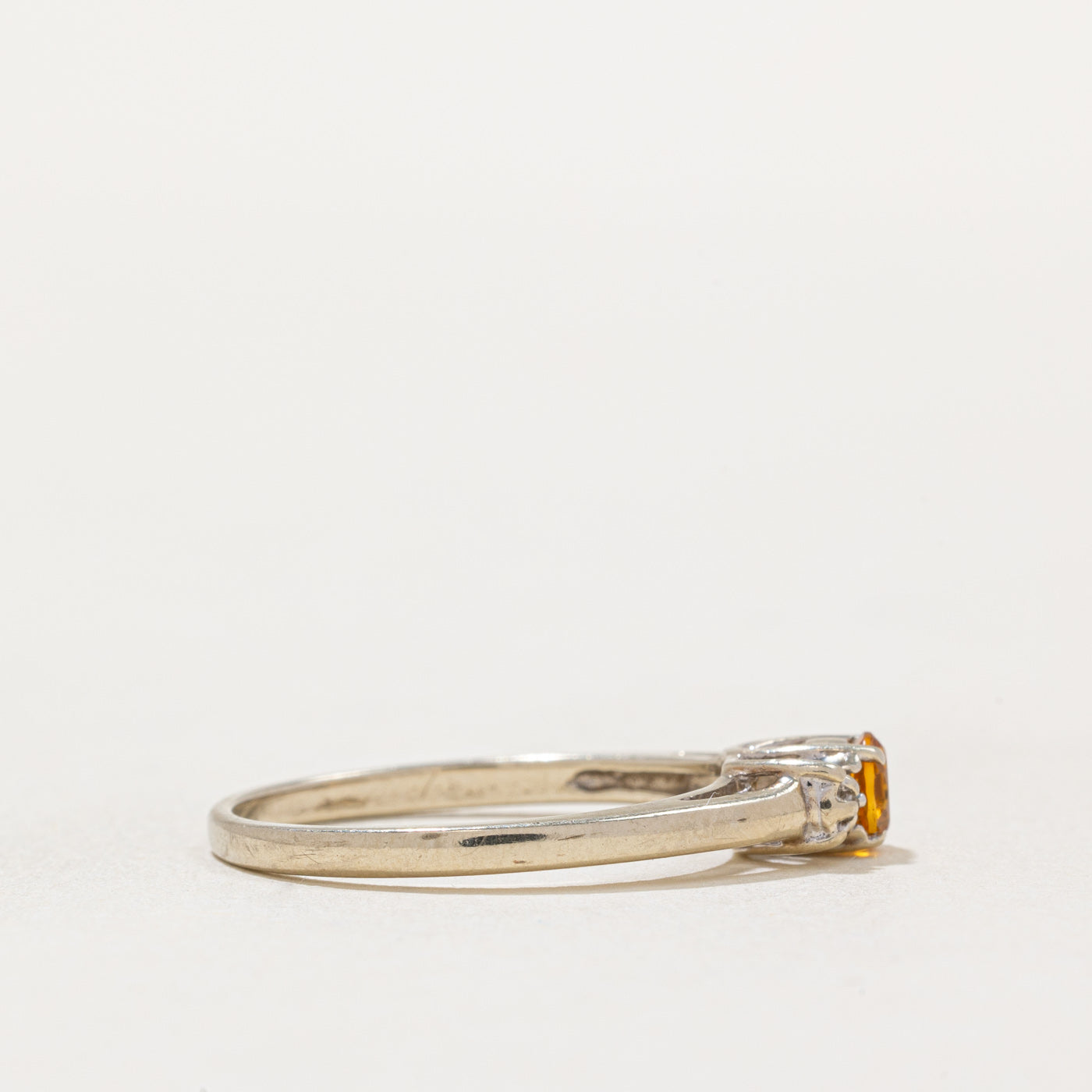 Natural Citrine & Diamond Ring - 0.19ct Citrine with 0.01ctw Diamond Accents - Size 6.75 - Elegant Birthstone Jewelry for Women - Perfect for Anniversary, Birthday & Special Occasion Gifts