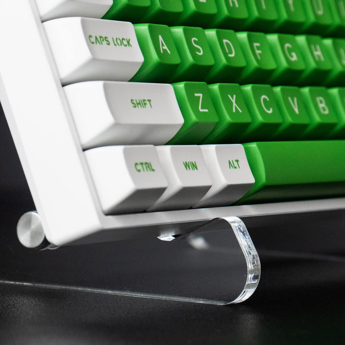 1-Tier Clear Acrylic Keyboard Display Stand - Durable Mechanical Keyboard Holder & Tablet Picture Frame Storage - Perfect for Desk Organizing, Gaming Setup, and Office Display