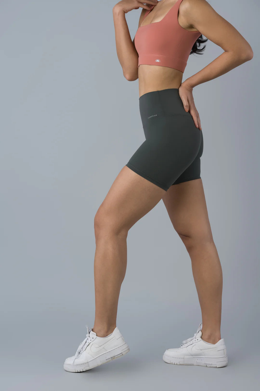 Women's High Waist Demi Biker Shorts - Yoga, Workout & Running Compression Shorts for Cycling, Gym & Activewear
