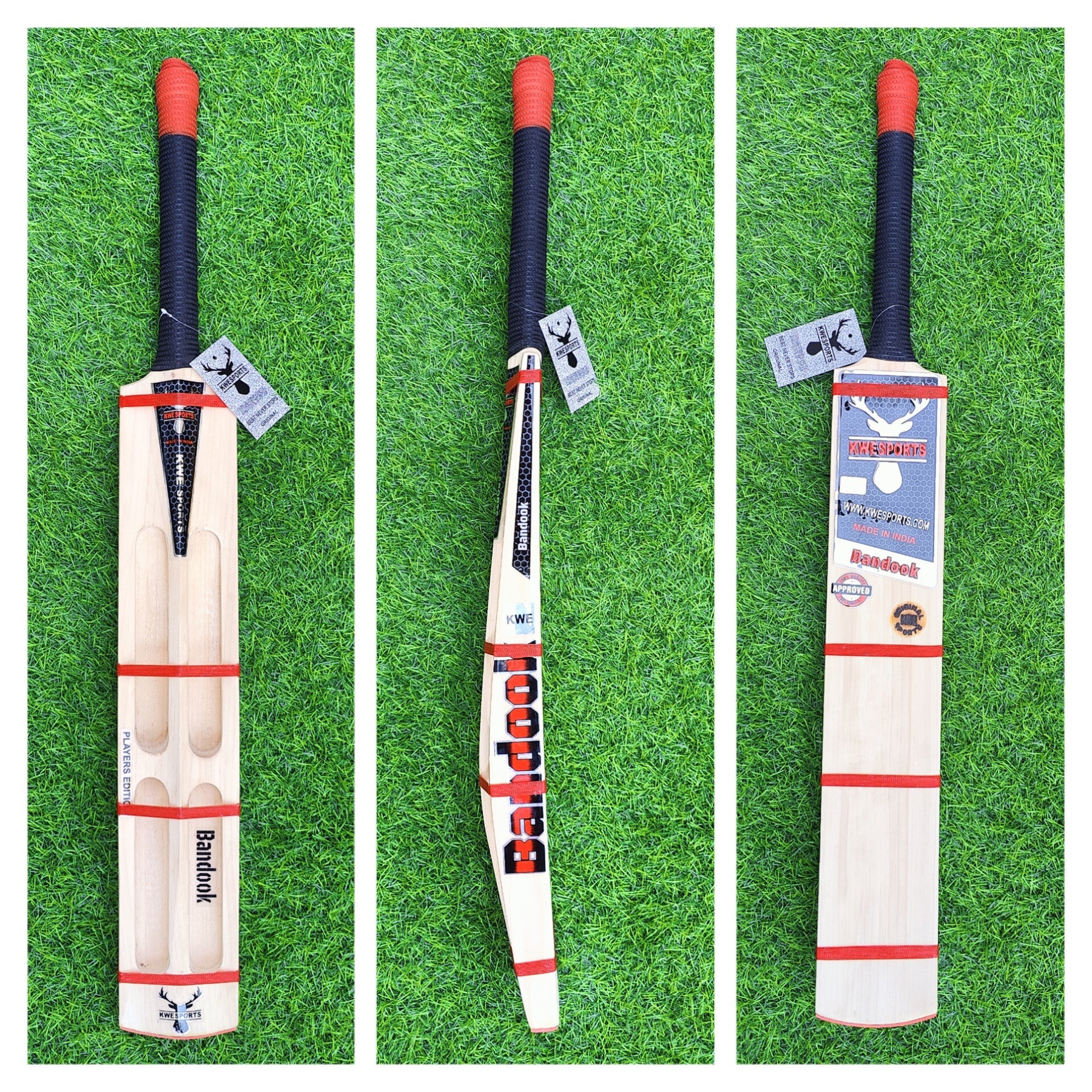 Premium Kashmir Willow Hard Tennis Bat - Bandook Player Edition Scoop Cut for Power & Control | Perfect for Competitive Matches & Training Sessions