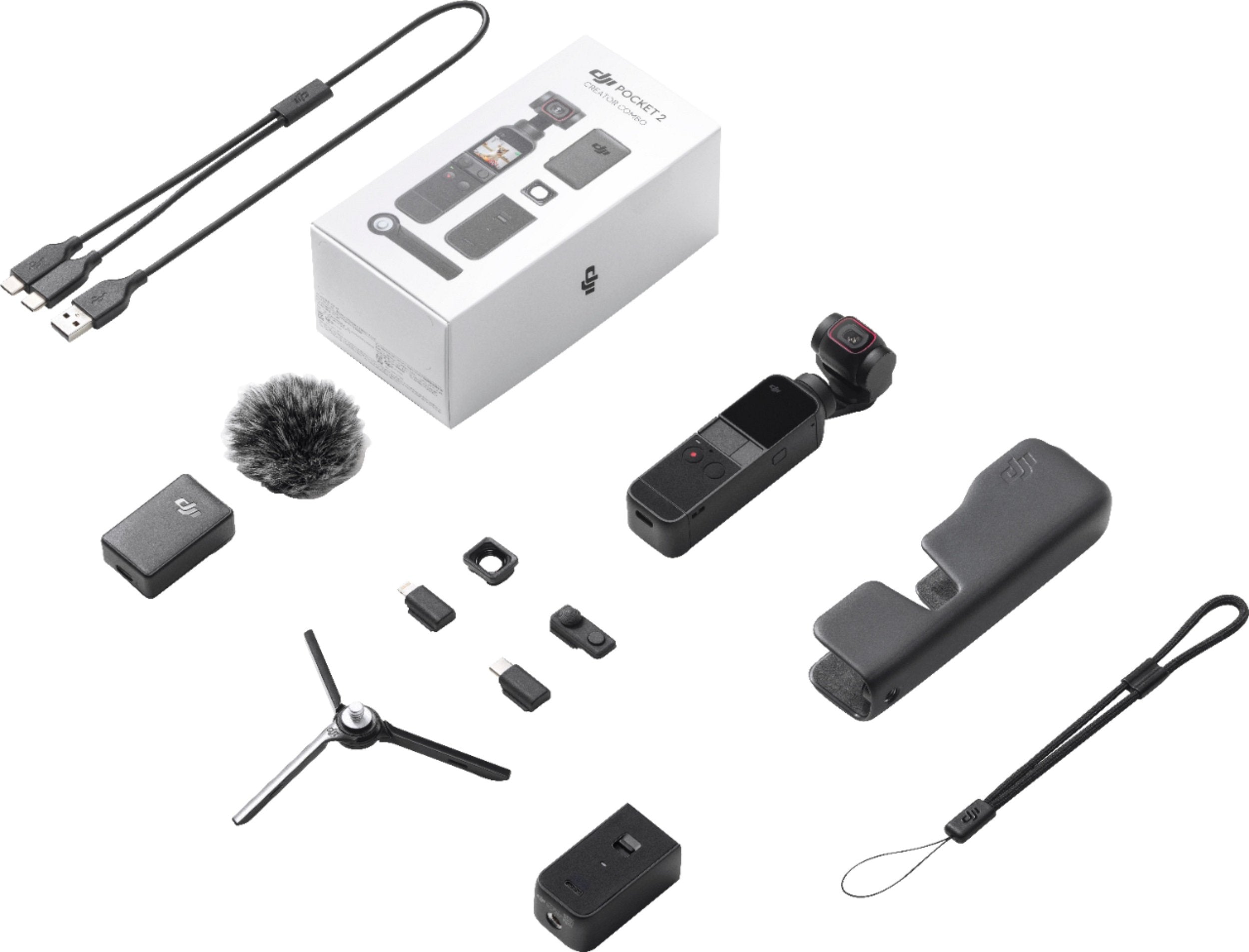 DJI Pocket 2 Creator Combo - 4K Vlogging Camera with Gimbal Stabilizer, Refurbished - Perfect for Travel Vlogging, YouTube Content Creation & Social Media Videos