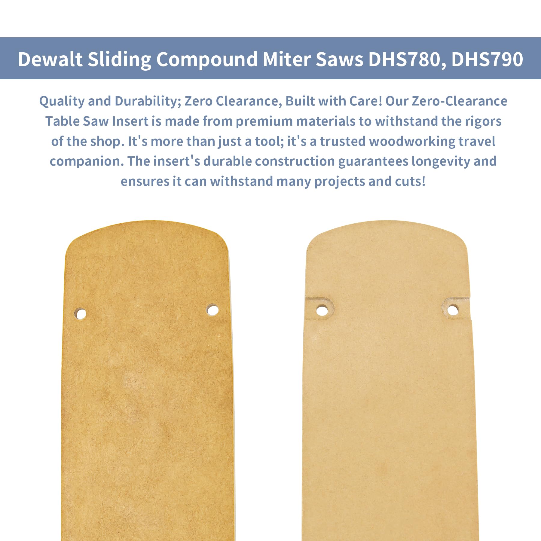 Zero Clearance Insert Compatible with Dewalt Sliding Compound Miter Saws DHS790, DHS780, DWS779, DWS782 – Perfect for Precision Woodworking, Crown Molding, and Trim Projects