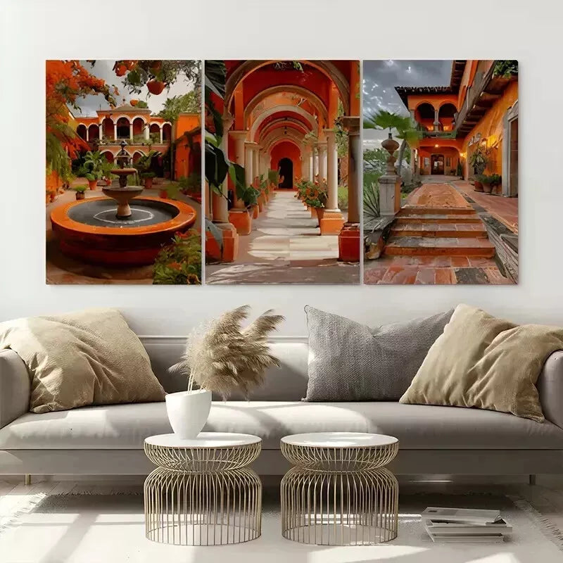 3-Piece Mexican Wall Art Set - Framed Canvas Prints 50x70cm (20x28in) - High Quality Australian Made Ready-to-Hang Decor for Living Room, Bedroom & Office