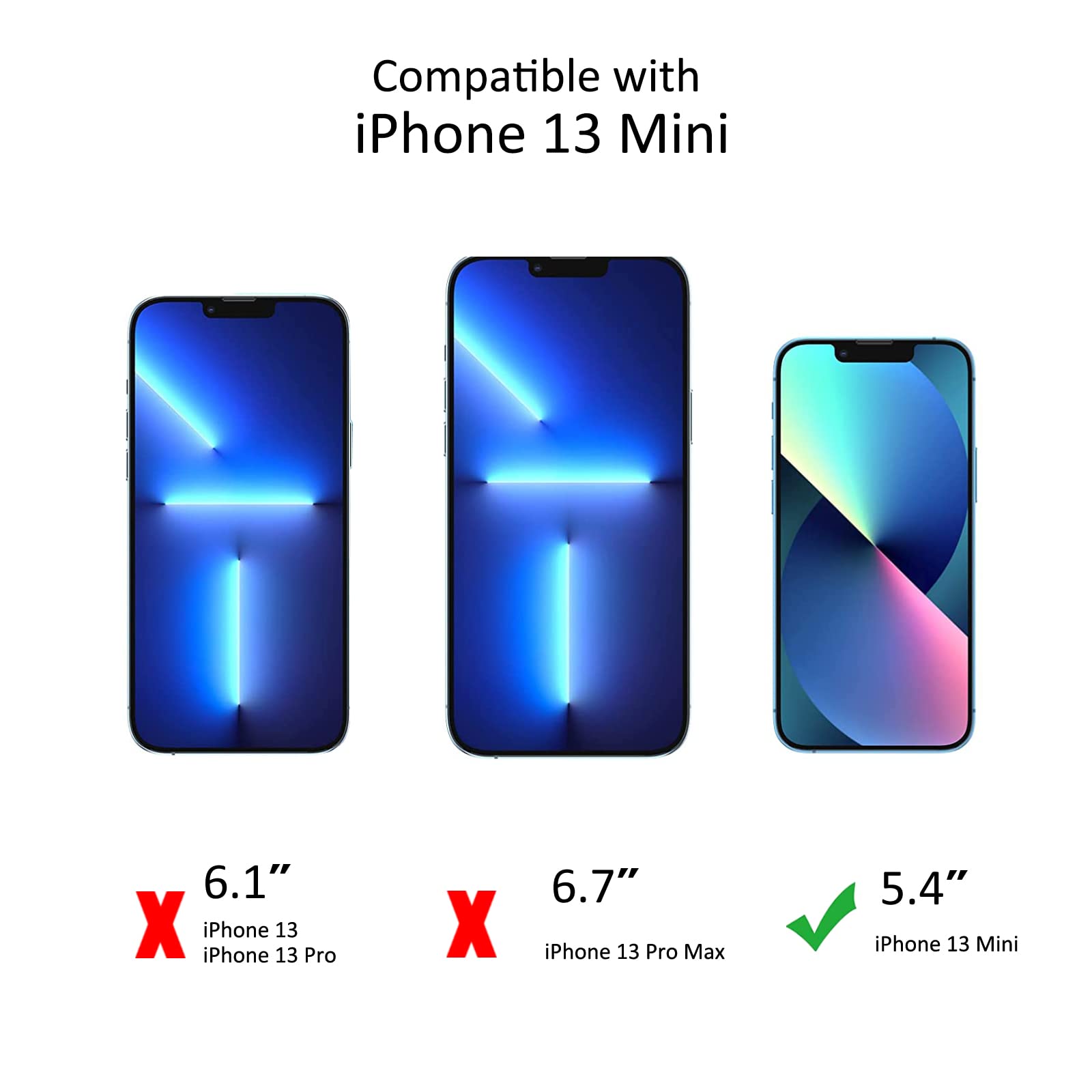 iPhone 13 Mini Tempered Glass Screen Protector 3-Pack (5.4