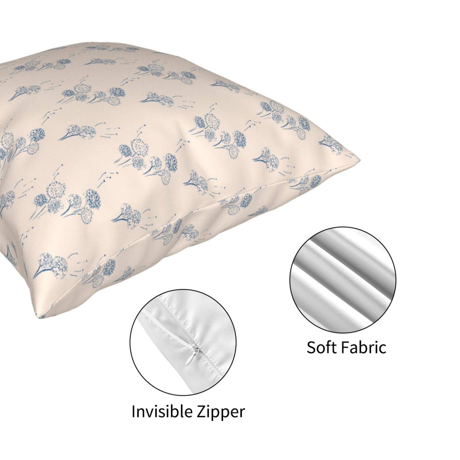 18x18 Inch Quiet Delight Morning Hush Pillow Covers - Modern Sofa Throw Pillow Covers for Couch, Bed & Car - Decorative Outdoor Pillow Cases - Perfect for Living Room, Patio & Travel Accessories