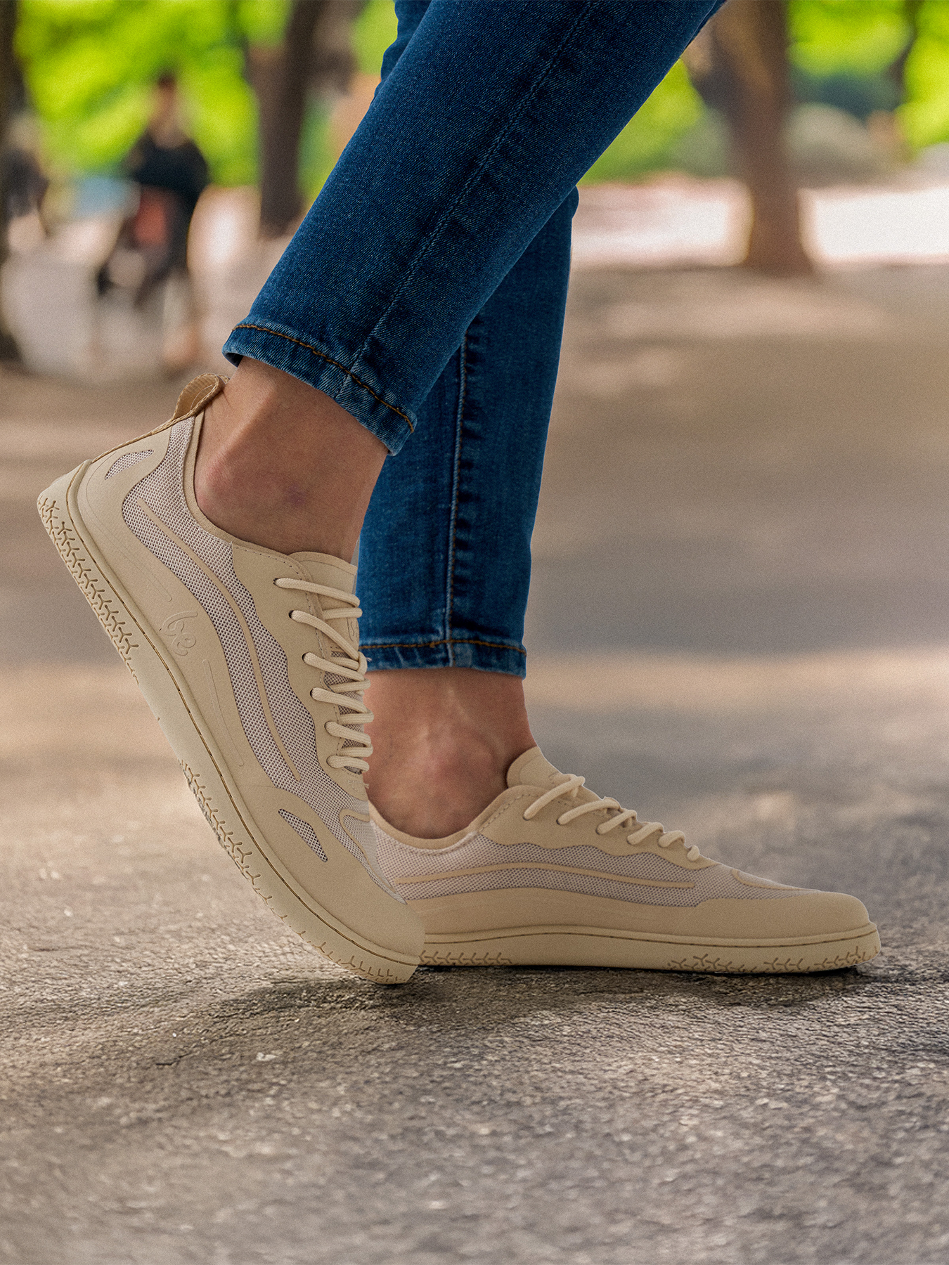 Barefoot Sneakers for Women & Men - Be Lenka Velocity Minimalist Shoes in Beige | Lightweight & Flexible for Running, Walking & Gym Workouts