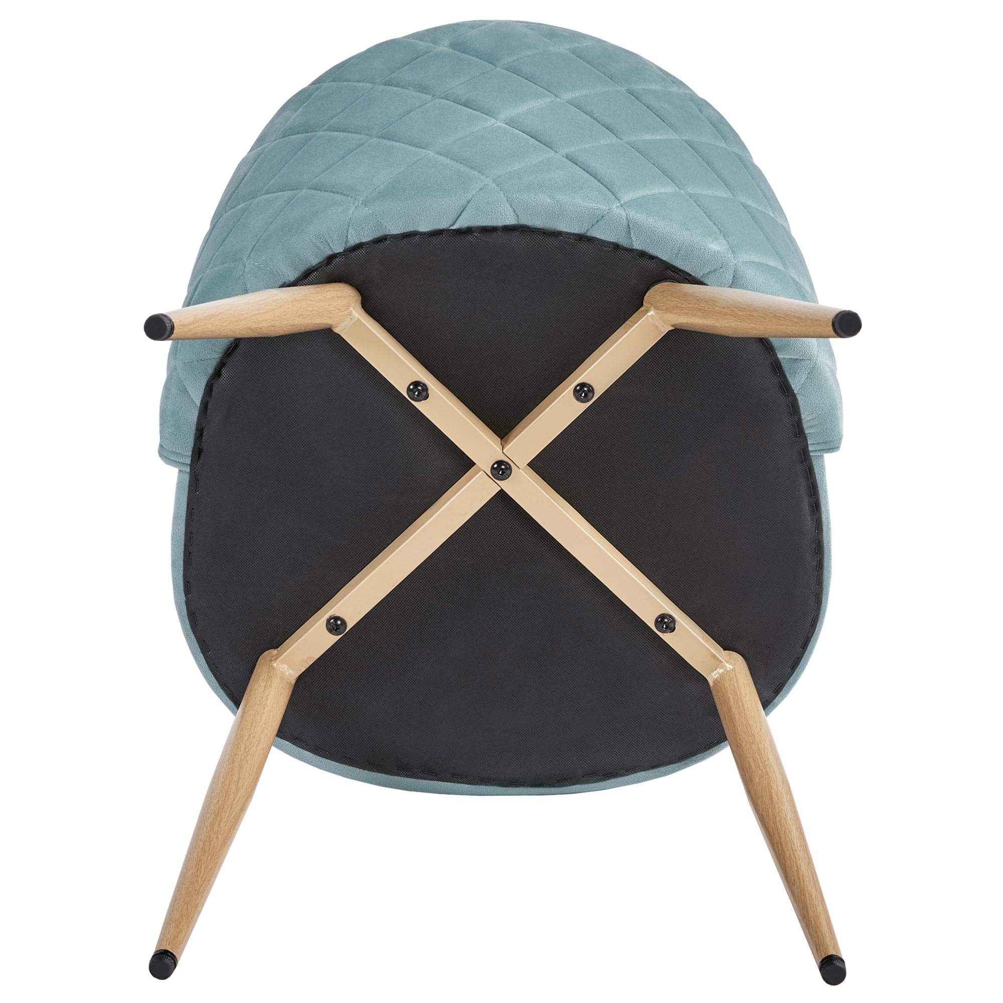Yaheetech Velvet Upholstered Dining Chairs Set of 2 - Modern Living Room Chairs with Wooden Style Backrest & Metal Legs for Restaurant, Cafe, Home Decor - Aqua Blue (Perfect for Dining Room, Lounge, Makeup Vanity)