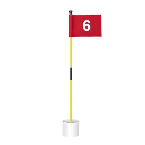 1 Pack-Yellow Pole w/ Red Flag #6